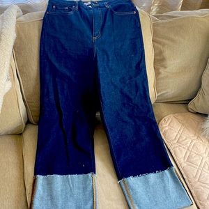 Zara wide leg cropped jeans